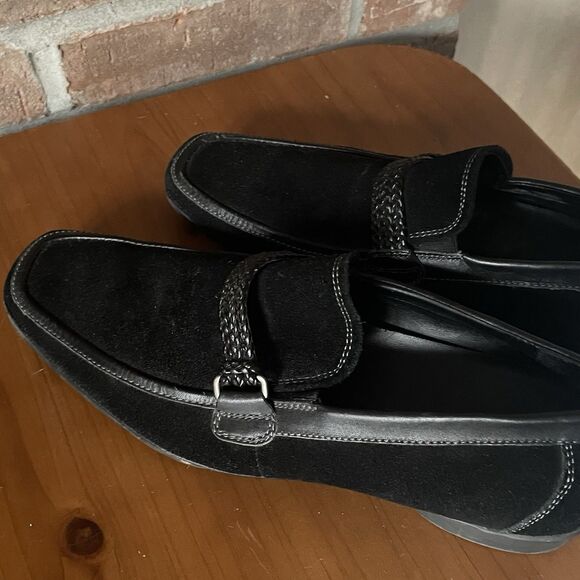 Kenneth Cole Big Band Suede Loafers Men's 7.5M Black Slip On Dress Shoes - Picture 9 of 14